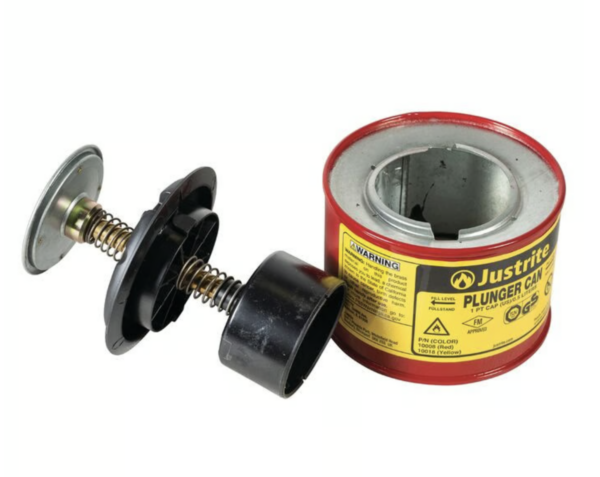 2 Quart Steel Plunger Dispensing Can, Perforated Pan Screen Serves as Flame Arrester, Red - 10208 - Image 3